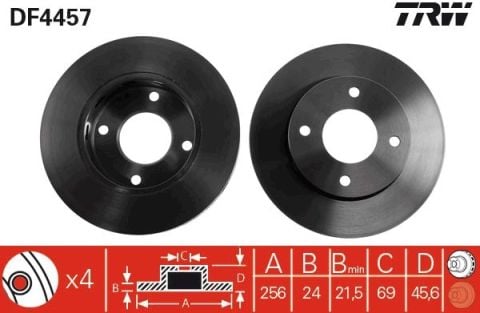 Mitsubishi Colt 1.3 2004-2013 TRW Ön Disk 256mm 2 Adet
