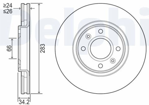 Citroen C4 Picasso 1.6HDi 2007-2013 Delphi Ön Disk 283mm 2 Adet