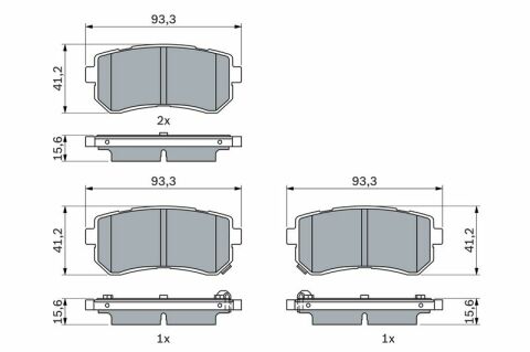 Hyundai Kona 1.0T-GDI 2020-2023 Bosch Arka Balata NETPAR25677