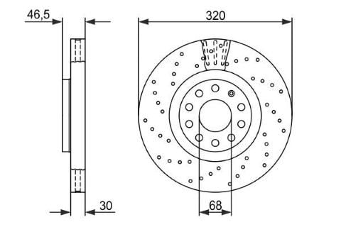 Audi A4 2.0TDI 2006-2006 Bosch Ön Disk Delikli 2 Adet