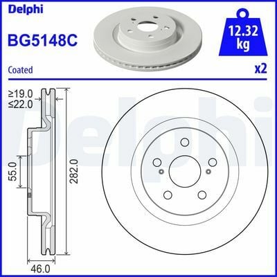 Toyota Yaris 1.5 2020-2025 Delphi Ön Disk 282mm 2 Adet
