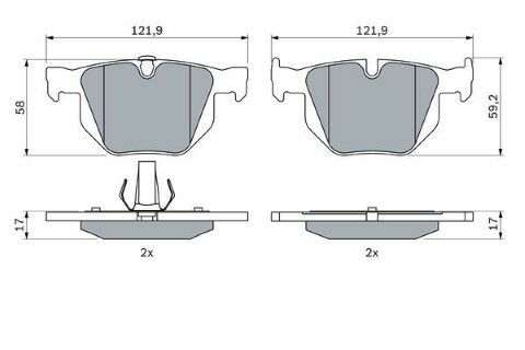 BMW 3 E90 320d 2.0 2005-2011 Bosch Arka Balata 23732