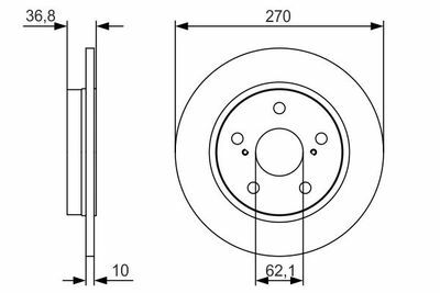 Toyota Corolla 1.6 2007-2019 Bosch Arka Disk 270mm 2 Adet