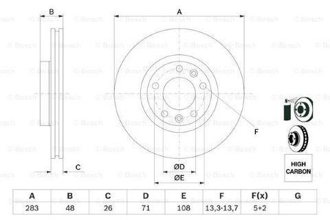 Peugeot 508 1.6THP 2010-2018 Bosch Ön Disk NETPARBD1063 2 Adet