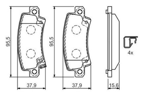 Toyota Corolla 1.6 2001-2007 Bosch Arka Balata WVA23816
