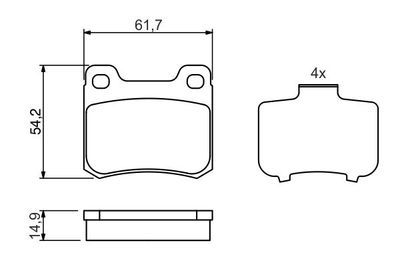 Mercedes E Serisi (124) E200 2.0 1993-1995 Bosch Arka Balata WVA20687