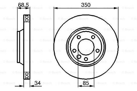 Volkswagen Touareg 3.0TDI 2004-2010 Bosch Ön Disk 350mm 2 Adet