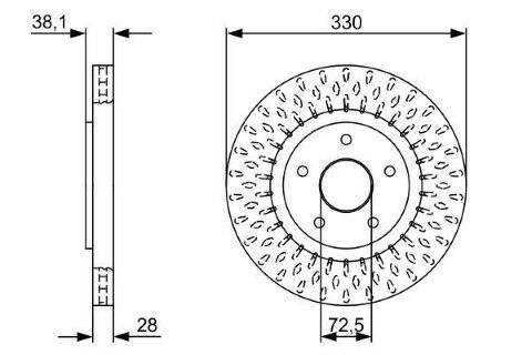 Fiat Freemont 2.0MJet 2011-2015 Bosch Ön Disk 330mm 2 Adet