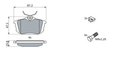Volvo S40 1.8 1995-2004 Bosch Arka Balata NETPAR21861