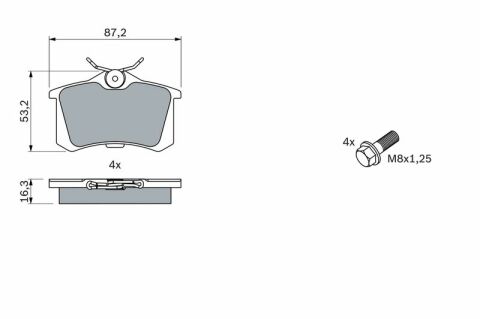 Renault Scenic 1 1.6 1999-2003 Bosch Arka Balata NETPAR20960