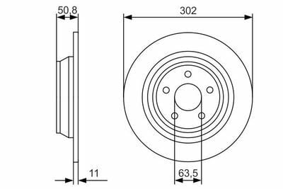 Ford Mondeo 1.5TDCi 2015-2019 Bosch Arka Disk 302mm Kaplamalı 2 Adet