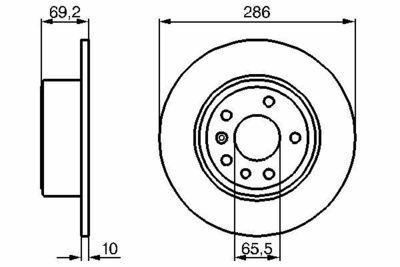 Opel Vectra B 2.0DTI 1997-2003 Bosch Arka Disk 286mm 5 Bijon 2 Adet