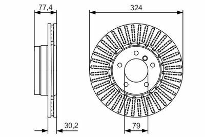 BMW 5 E60 525d 3.0 2007-2010 Bosch Ön Disk 324mm 2 Adet