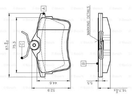 Peugeot Partner 1.6HDi 2008-2019 Bosch Arka Balata WVA24765