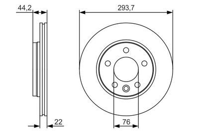 Volkswagen Caravelle T5 1.9TDI 2003-2009 Bosch Arka Disk 294mm 2 Adet