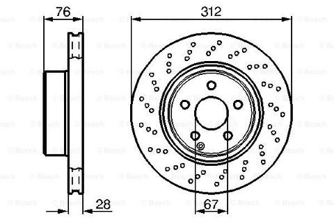 Mercedes S Serisi (220) S320 3.2 1998-2002 Bosch Ön Disk Delikli 312mm 2 Adet