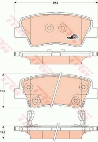 Kia Sportage 1.6T-GDI 2016-2022 TRW Arka Balata NETPAR24934