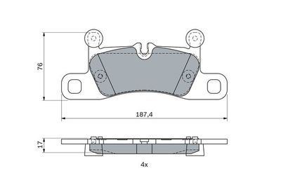 Porsche Cayenne 4.1S Dizel	 2014-2018 Bosch Arka Balata WVA25143