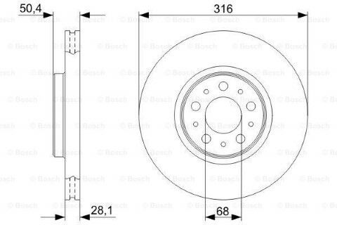 Volvo V70 2.0 T 2000-2008 Bosch Ön Disk 316mm 2 Adet