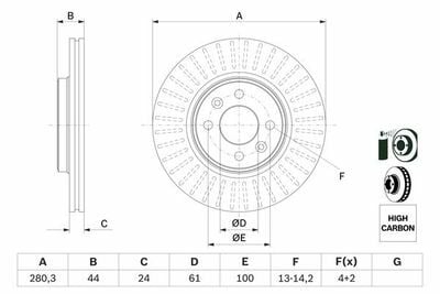 Renault Scenic 2 1.5dCi 2004-2009 Bosch Ön Disk 280mm 4 Bijon 2 Adet