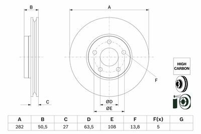 Ford Focus 4 1.0 2018-2024 Bosch Ön Disk 282mm 2 Adet