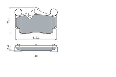 Volkswagen Touareg 2.5TDI 2003-2010 Bosch Arka Balata NETPAR23694