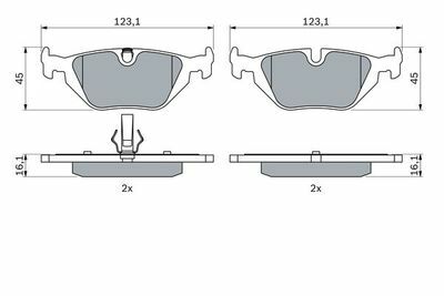 BMW 3 E46 318i 1.9 1998-2001 Bosch Arka Balata 21934