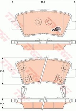 Kia Rio 1.25 2011-2021 TRW Arka Balata 24934