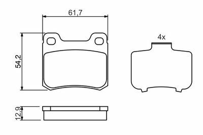 Mercedes 190 Serisi (201) 2.0 Dizel 1983-1993 Bosch Arka Balata WVA20758