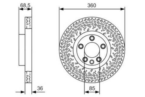 Porsche Cayenne 4.8S 2010-2014 Bosch Arka Disk 360mm 2 Adet