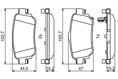 Nissan Qashqai 1.5dCi 2013-2021 Bosch Arka Balata WVA25965