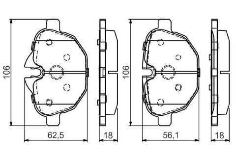 BMW X3 F25 sd2.0i 1.6 2014-2017 Bosch Arka Balata WVA24561