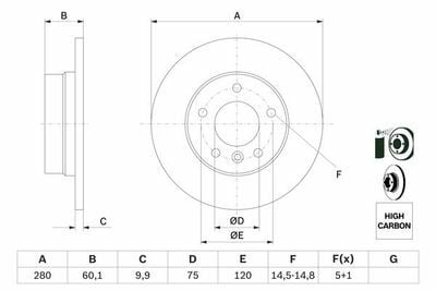 BMW 3 E46 316i 1.9 1998-2002 Bosch Arka Disk 280mm 2 Adet