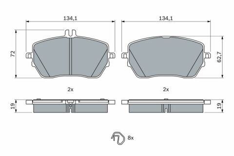 Mercedes A Serisi (177) A200 1.3	 2023-2025 Bosch Ön Balata 22940
