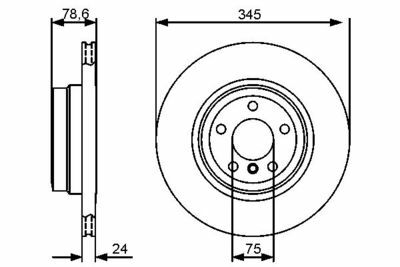 BMW X6 E71 35i xD 3.0 2008-2010 Bosch Arka Disk 345mm 2 Adet