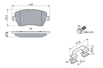 Nissan Micra K12 1.2 2002-2010 Bosch Ön Balata NETPAR23973