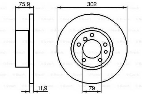 BMW 5 E34 525tds 2.5 1991-1996 Bosch Ön Disk 302mm 2 Adet