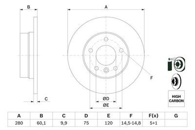 BMW 3 E36 320i 2.0 1990-1998 Bosch Arka Disk 280mm 2 Adet