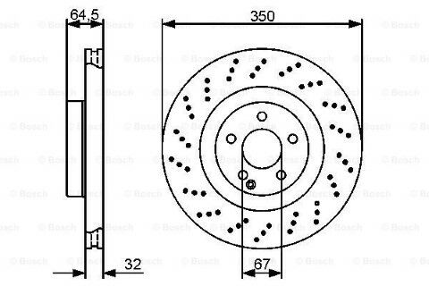Mercedes S Serisi (221) S320CDI 3.0 2006-2009 Bosch Ön Disk 35mm Delikli 2 Adet