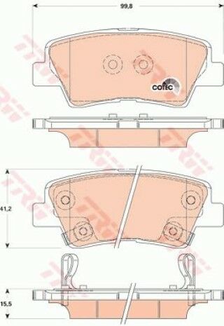 Hyundai Elantra 1.6CRDi 2006-2020 TRW Arka Balata 24934