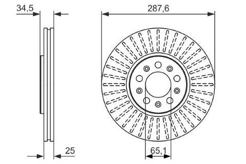 Volkswagen Polo 1.4TSI 2012-2017 Bosch Ön Disk 288x25 2 Adet