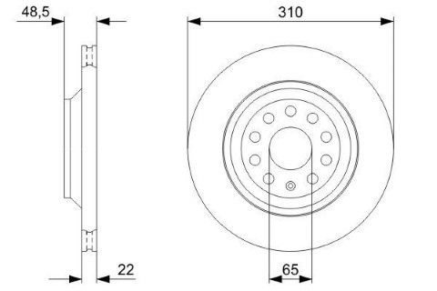 Volkswagen Passat 2.0TDI 2005-2019 Bosch Arka Disk (310 mm) 2 Adet