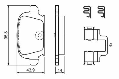 Opel Corsa C 1.3CDTI 2003-2009 Bosch Arka Balata 23284