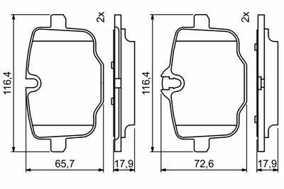 BMW 5 G30 520i 1.6 2017-2020 Bosch Arka Balata 24704