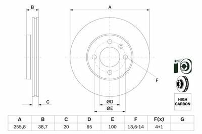 Volkswagen Golf 3 1.6 1995-1997 Bosch Ön Disk 254mm 2 Adet