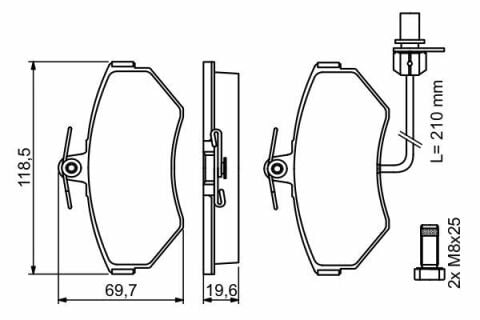 Volkswagen Passat 1.9TDI 1996-2000 Bosch Ön Balata NETPAR21945