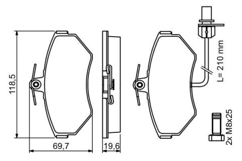 Audi A4 1.9TDI 1998-2004 Bosch Ön Balata NETPAR21945