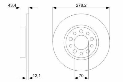 Fiat 500X 1.4 2014-2019 Bosch Arka Disk 278mm 2 Adet