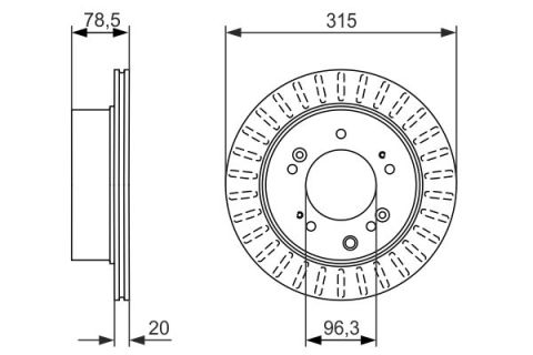 Kia Sorento 2.5CRDi 2006-2009 Bosch Arka Disk 315mm 2 Adet