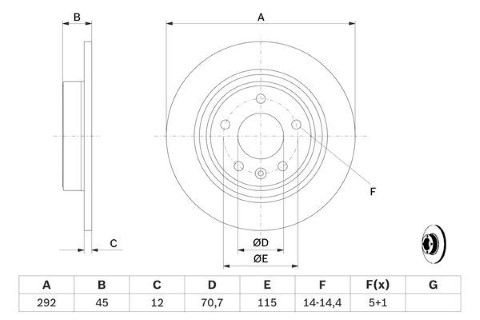 Opel Astra J 1.4 Turbo 2009-2016 Bosch Arka Disk 292mm 2 Adet